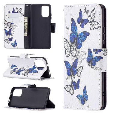 Peňaženkové kožené puzdro Drawing na Xiaomi Redmi Note 10/10S - Blue Butterflies