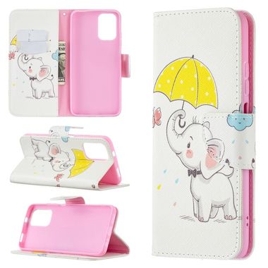 Peňaženkové kožené puzdro Drawing na Xiaomi Redmi Note 10/10S - Umbrella Elephant