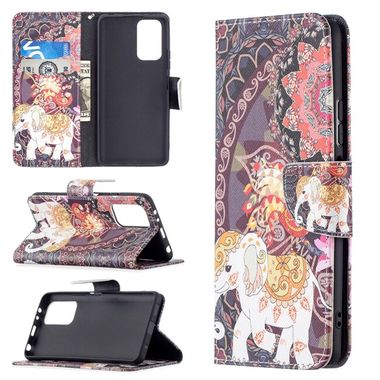 Peňaženkové kožené puzdro DRAWING na Xiaomi Redmi Note 10 Pro - Flowers Elephant