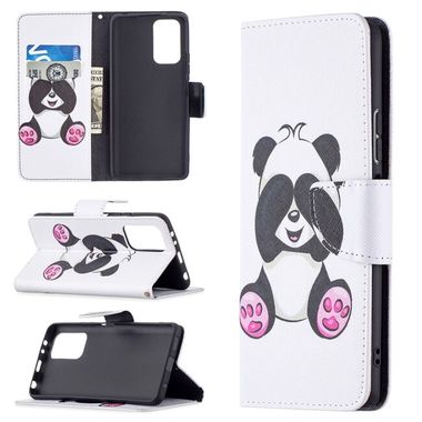 Peňaženkové kožené puzdro DRAWING na Xiaomi Redmi Note 10 Pro - Panda