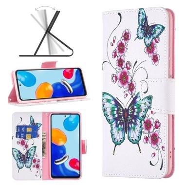 Peňaženkové kožené puzdro Drawing na Xiaomi Redmi Note 12S - Flowers Butterfly
