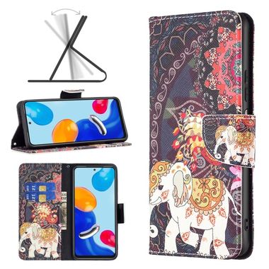 Peňaženkové kožené puzdro Drawing na Xiaomi Redmi Note 12S - Flowers Elephant
