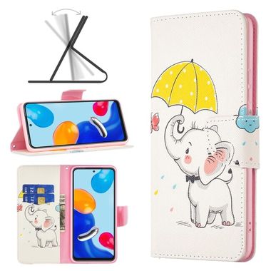 Peňaženkové kožené puzdro Drawing na Xiaomi Redmi Note 12S - Umbrella Elephant