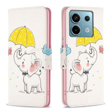 Peňaženkové kožené puzdro Drawing na Xiaomi Redmi Note 13 Pro 4G - Umbrella Elephant