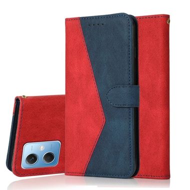 Peňaženkové kožené puzdro DUAL-COLOR na Xiaomi Redmi Note 12 5G – Červenomodrá