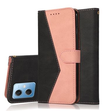 Peňaženkové kožené puzdro DUAL-COLOR na Xiaomi Redmi Note 12 5G – Čierna a ružovozlatá