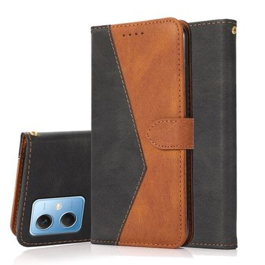 Peňaženkové kožené puzdro DUAL-COLOR na Xiaomi Redmi Note 12 5G – Čierno-hnedá