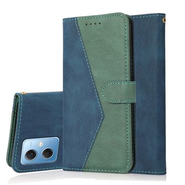 Peňaženkové kožené puzdro DUAL-COLOR na Xiaomi Redmi Note 12 5G – Modrozelená