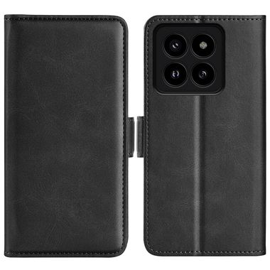 Peňaženkové kožené puzdro Dual-side na Xiaomi 14 Pro - Čierna