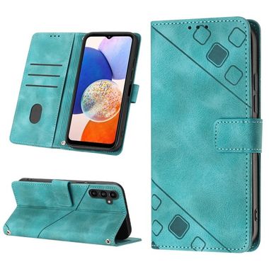 Peňaženkové kožené puzdro Embossed Marble na Samsung Galaxy A25 5G - Zelená
