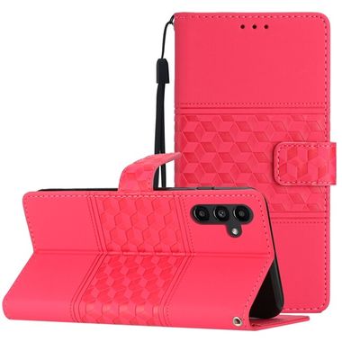 Peňaženkové kožené puzdro EMBOSSED na Samsung Galaxy A54 5G – Červená