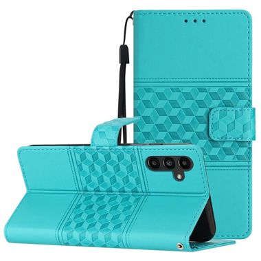 Peňaženkové kožené puzdro EMBOSSED na Samsung Galaxy A54 5G – Modrá