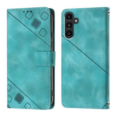 Peňaženkové kožené puzdro Embossed Skin-feel na Samsung Galaxy A05s - Zelená