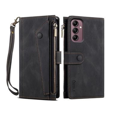 Peňaženkové kožené puzdro ESEBLE na Samsung Galaxy S23 FE - Čierna