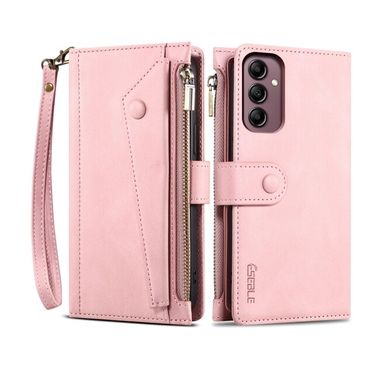 Peňaženkové kožené puzdro ESEBLE na Samsung Galaxy S23 FE - Ružové zlato