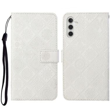 Peňaženkové kožené puzdro ETHNIC na Samsung Galaxy A34 5G – Biela