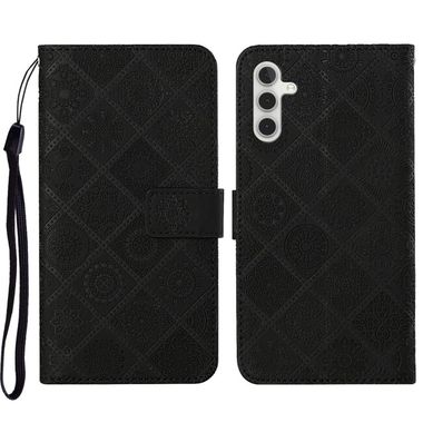 Peňaženkové kožené puzdro ETHNIC na Samsung Galaxy A54 5G – Čierna