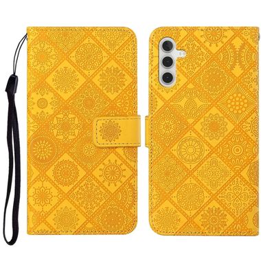 Peňaženkové kožené puzdro ETHNIC na Samsung Galaxy A54 5G – Žltá