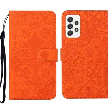 Peňaženkové kožené puzdro Ethnic na Samsung Galaxy A73 5G - Oranžová