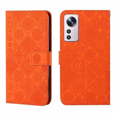 Peňaženkové kožené puzdro ETHNIC na Xiaomi 12 Lite – Oranžová