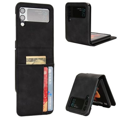 Peňaženkové kožené puzdro External na Samsung Galaxy Z Flip4 - Čierna
