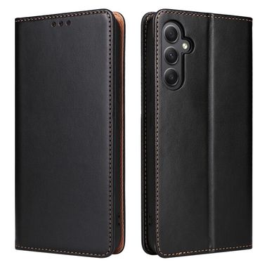 Peňaženkové kožené puzdro FIERRE SHANN na Samsung Galaxy A34 5G – Čierna