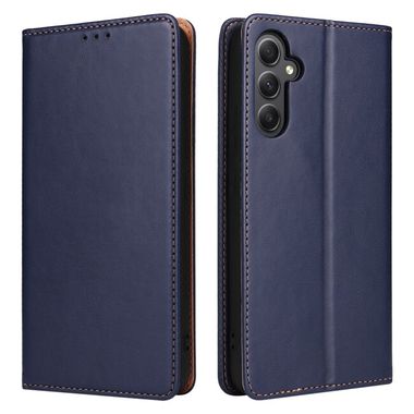 Peňaženkové kožené puzdro FIERRE SHANN na Samsung Galaxy A34 5G – Modrá