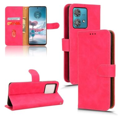 Peňaženkové kožené puzdro Flip Magnetic na Motorola Edge 40 Neo - Ružovo červená