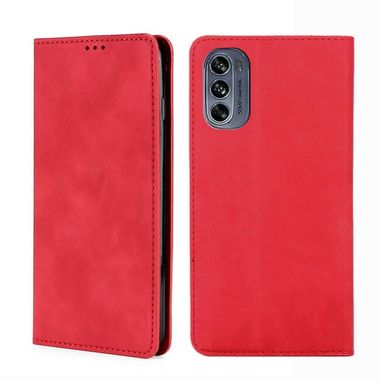 Peňaženkové kožené puzdro FLIP na Motorola Moto G62 5G – Červená