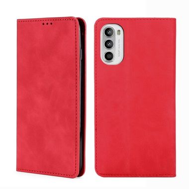 Peňaženkové kožené puzdro FLIP na Motorola Moto G82 5G – Červená