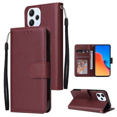 Peňaženkové kožené puzdro Flip na Xiaomi Redmi 12 - Bordová