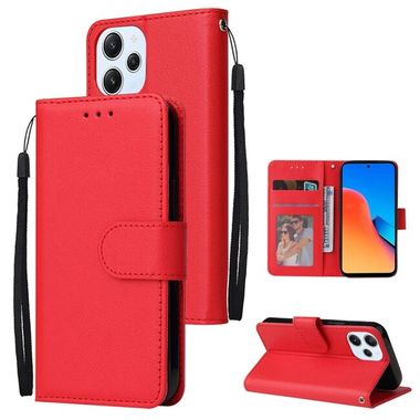 Peňaženkové kožené puzdro Flip na Xiaomi Redmi 12 - Červená