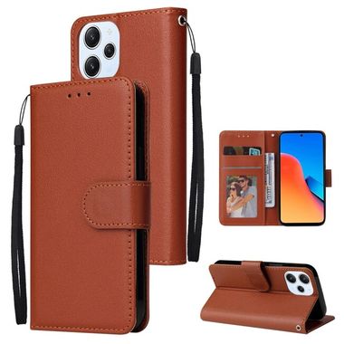 Peňaženkové kožené puzdro Flip na Xiaomi Redmi 12 - Hnedá