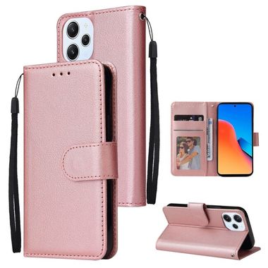 Peňaženkové kožené puzdro Flip na Xiaomi Redmi 12 - Ružovozlatá