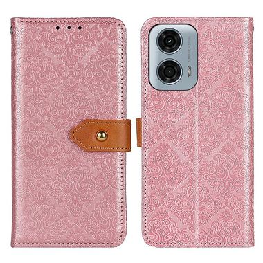 Peňaženkové kožené puzdro Floral na Motorola Moto G34 G5 - Ružová