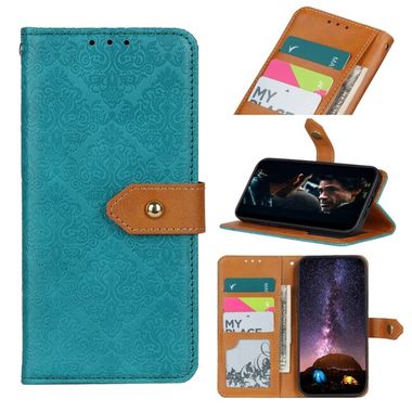 Peňaženkové kožené puzdro Floral na Xiaomi Redmi Note 10/10S - Modrá