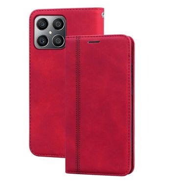 Peňaženkové kožené puzdro FROSTED na Honor X8 4G – Červená