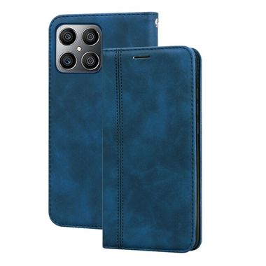 Peňaženkové kožené puzdro FROSTED na Honor X8 4G – Modrá
