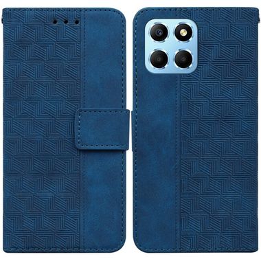 Peňaženkové kožené puzdro Geometric na Honor X8 5G/X6 - Modrá