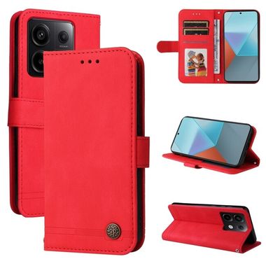 Peňaženkové kožené puzdro Global Life Tree na Xiaomi Redmi Note 13 Pro - Červená