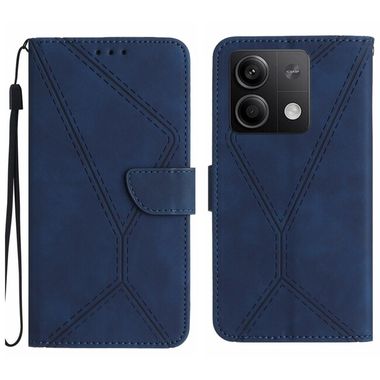 Peňaženkové kožené puzdro Global Stitching na Xiaomi Redmi Note 13 4G - Modrá