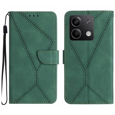 Peňaženkové kožené puzdro Global Stitching na Xiaomi Redmi Note 13 4G - Zelená