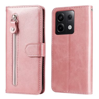 Peňaženkové kožené puzdro Global Zipper na Xiaomi Redmi Note 13 Pro - Ružové zlato
