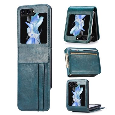 Peňaženkové kožené puzdro Gloss na Samsung Galaxy Z Flip 5 - Modrá