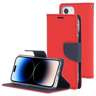 Peňaženkové kožené puzdro GOOSPERY na iPhone 14 Pro Max - Červená