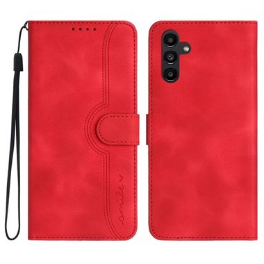 Peňaženkové kožené puzdro HEART na Samsung Galaxy A14 4G/5G – Červená