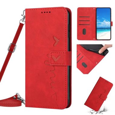Peňaženkové kožené puzdro HEART na Samsung Galaxy A23 5G - Červená