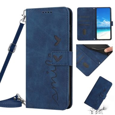 Peňaženkové kožené puzdro HEART na Samsung Galaxy A23 5G - Modrá