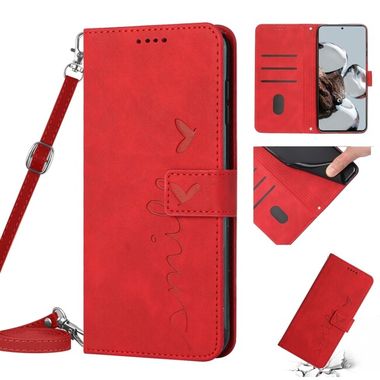 Peňaženkové kožené puzdro HEART na Xiaomi Redmi A1 – Červená