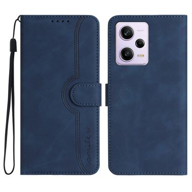 Peňaženkové kožené puzdro Heart na Xiaomi Redmi Note 12 Pro+ 5G - Kráľovská modrá